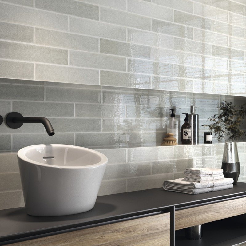 Zellige - carrelage imitation zellige 7,5x30 cm CELESTE PEARL