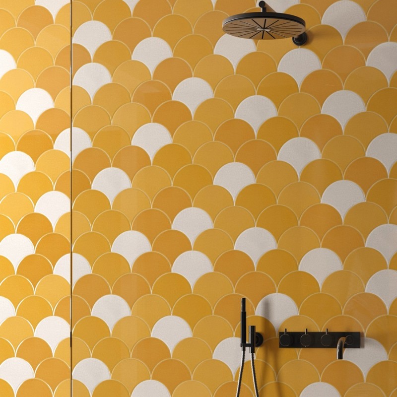 Zellige - carrelage imitation zellige 15,5x17 cm CELESTE MOSTAZA