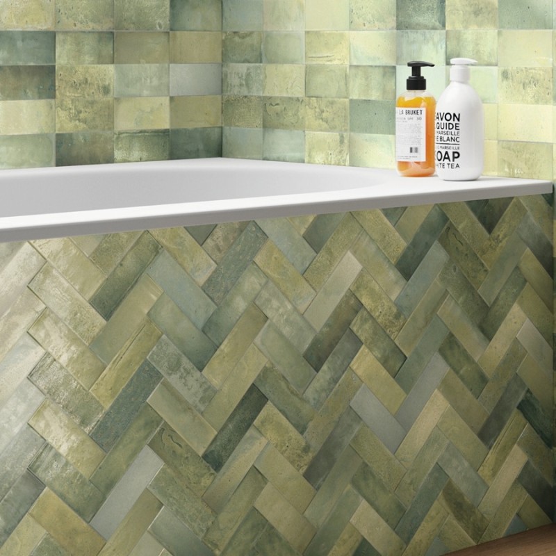 Zellige - carrelage effet zellige 4x12,5 cm PRESTIGE GREEN