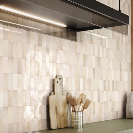 Zellige - carrelage effet zellige 4x12,5 cm PRESTIGE WHITE