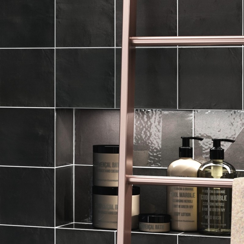 Zellige - carrelage effet zellige 13,8x13,8 cm MARINA BLACK