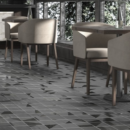 Zellige - carrelage effet zellige 13,8x13,8 cm ELISA BLACK