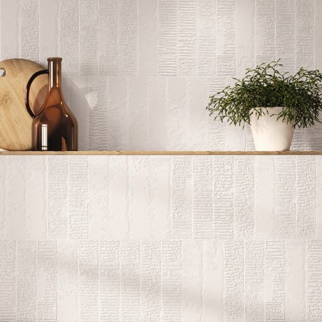 Zellige - carrelage effet zellige 6,4x26 cm SERENITY COTTON WHITE