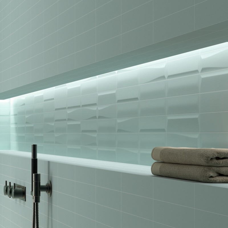 Zellige - carrelage effet zellige 5x20 cm LYSEA THREE BLUE