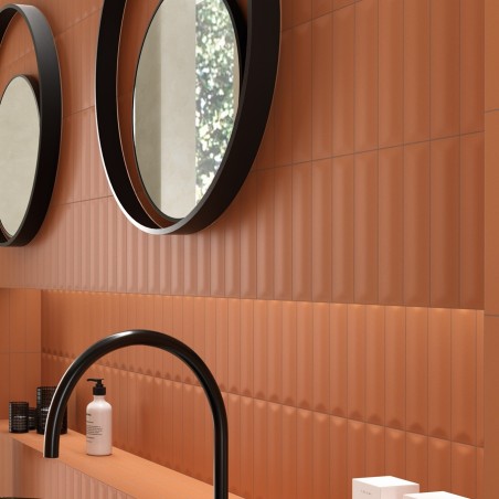 Zellige - carrelage effet zellige 5x20 cm LYSEA THREE TERRACOTA