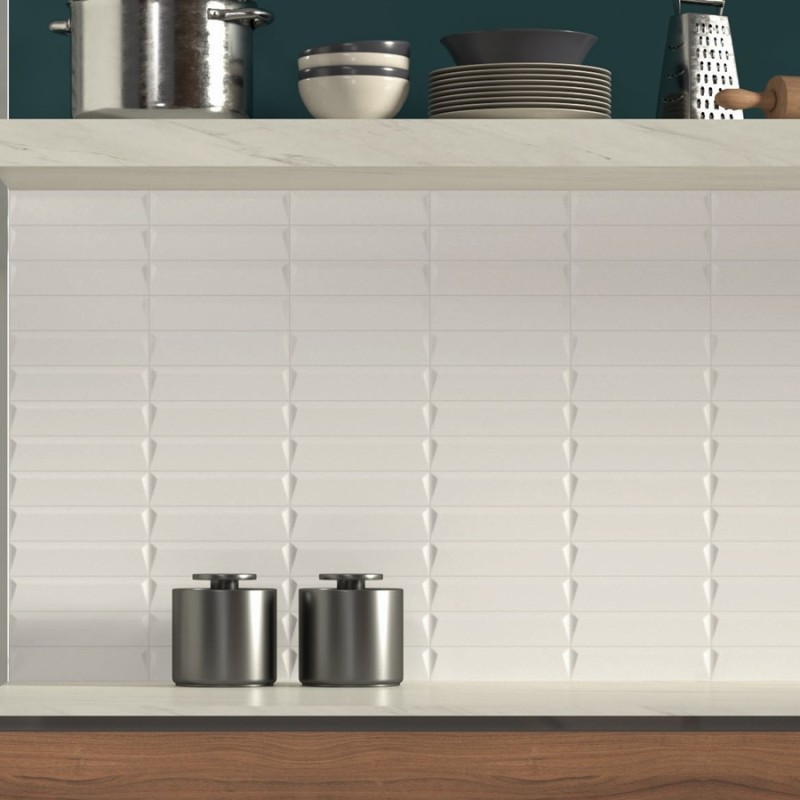 Zellige - carrelage effet zellige 5x20 cm LYSEA CUPS SNOW