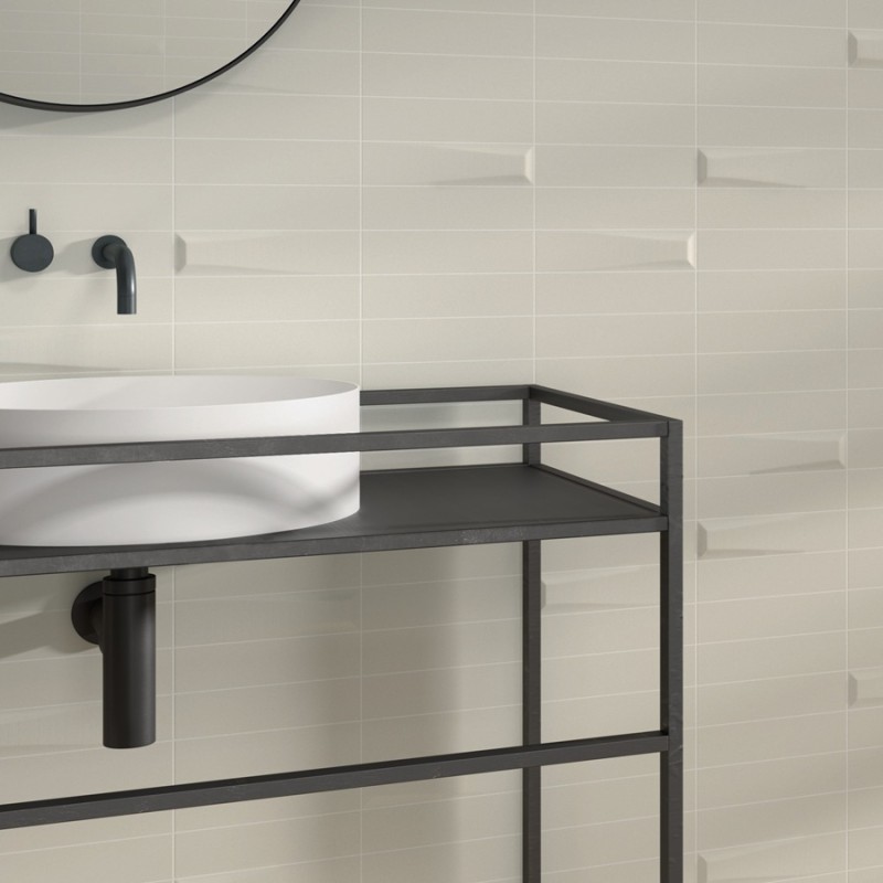 Zellige - carrelage effet zellige 5x20 cm LYSEA PYRAMID GREY