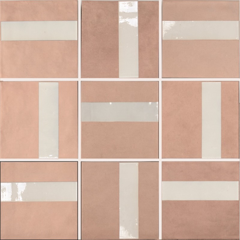 Zellige - carrelage effet zellige 15x15 cm NOVA LINE ROSE QUARTZ