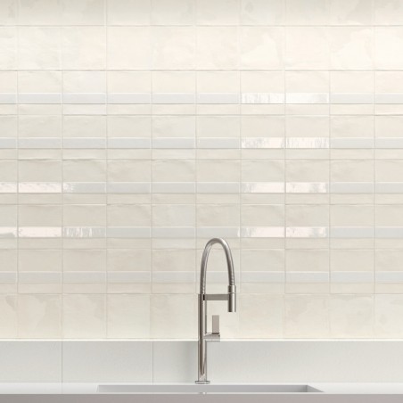 Zellige - carrelage effet zellige 15x15 cm NOVA LINE COCONUT MILK