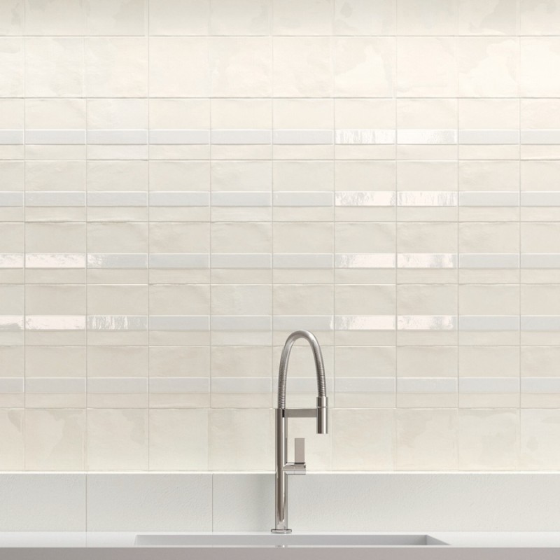 Zellige - carrelage effet zellige 15x15 cm NOVA LINE COCONUT MILK