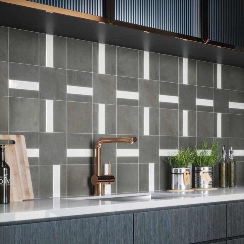 Zellige - carrelage effet zellige 15x15 cm NOVA LINE OBSIDAN