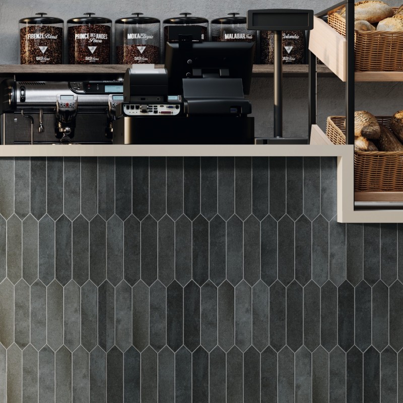 Zellige - carrelage effet zellige 6x26 cm NOVA MODERN OBSIDIAN