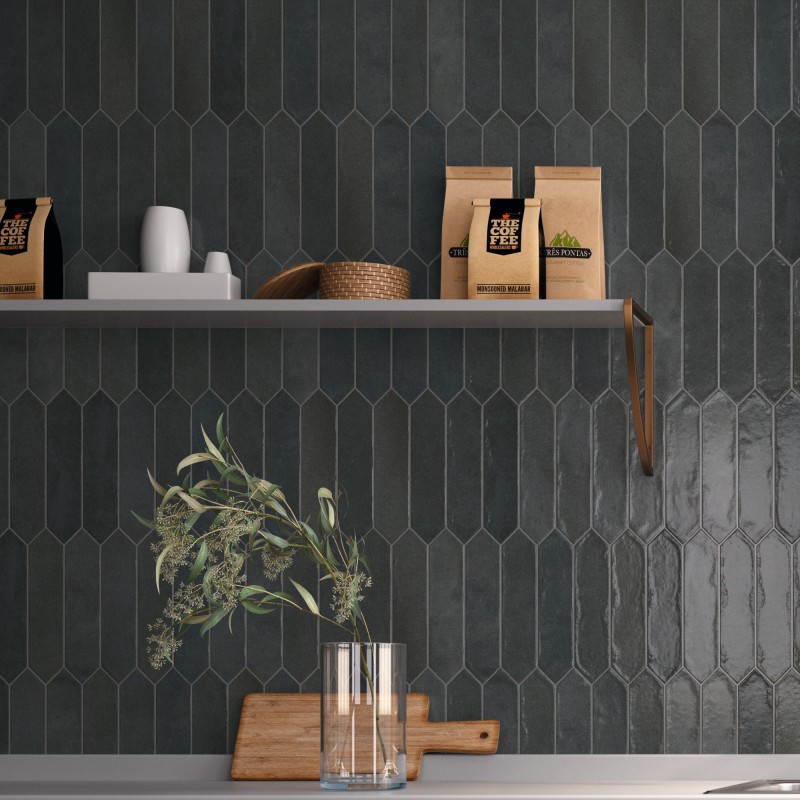 Zellige - carrelage effet zellige 6x26 cm NOVA MODERN OBSIDIAN