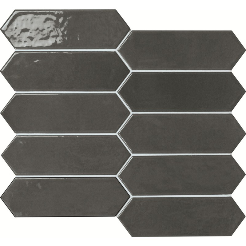 Zellige - carrelage effet zellige 6x26 cm NOVA MODERN OBSIDIAN