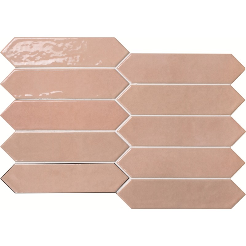 Zellige - carrelage effet zellige 6x26 cm NOVA MODERN ROSE QUARTZ