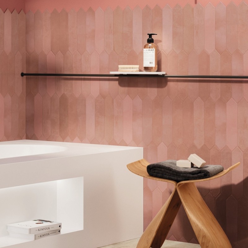 Zellige - carrelage effet zellige 6x26 cm NOVA MODERN ROSE QUARTZ