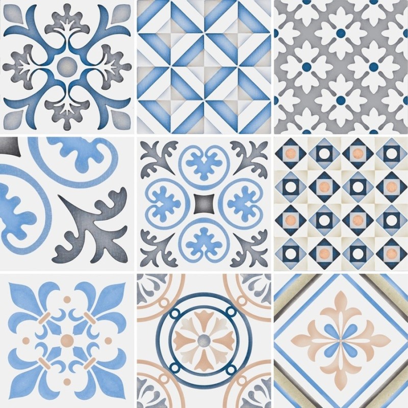 Carreaux ciment - carrelage CELIA DECOR MIX 20x20cm imitation carreaux ciment