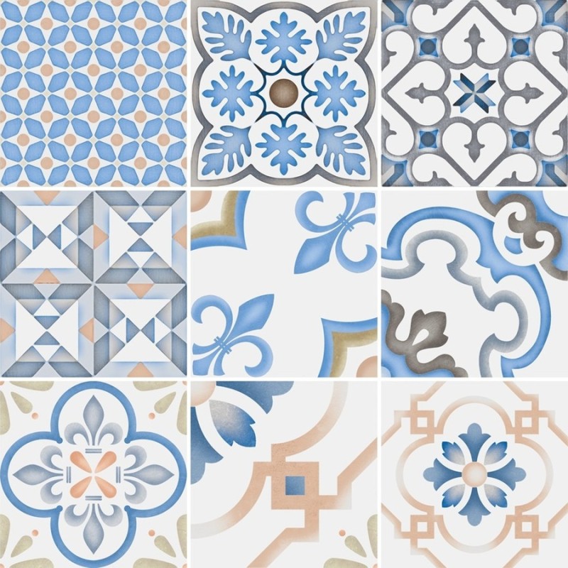 Carreaux ciment - carrelage CELIA DECOR MIX 20x20cm imitation carreaux ciment