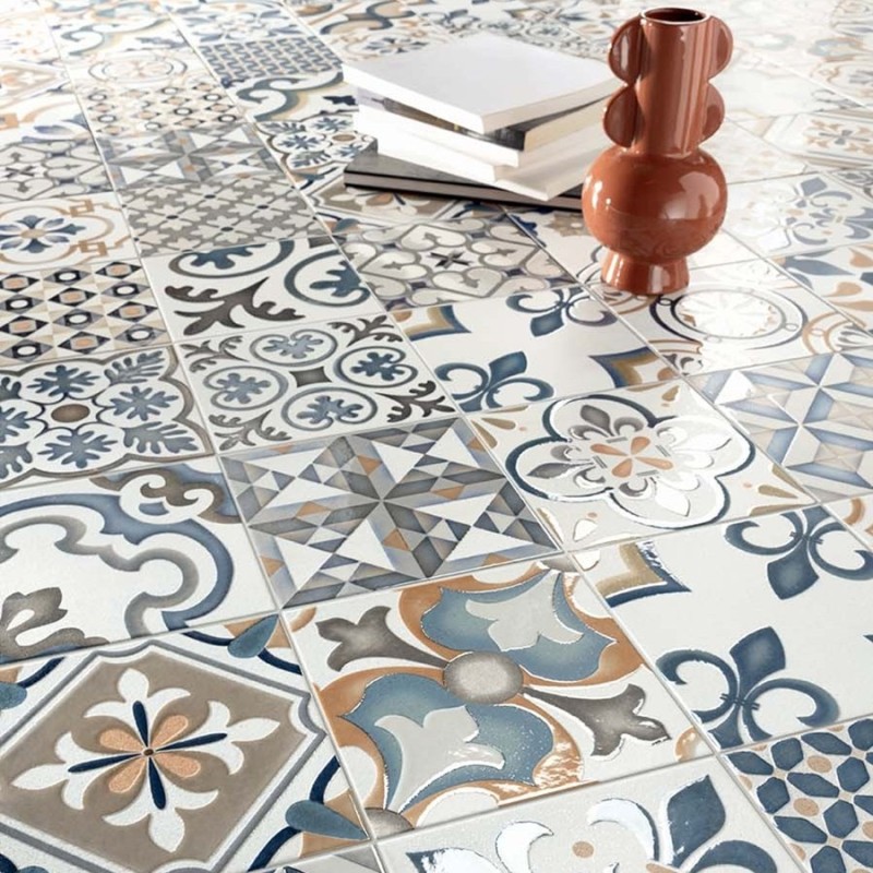 Carreaux ciment - carrelage CELIA DECOR MIX 20x20cm imitation carreaux ciment