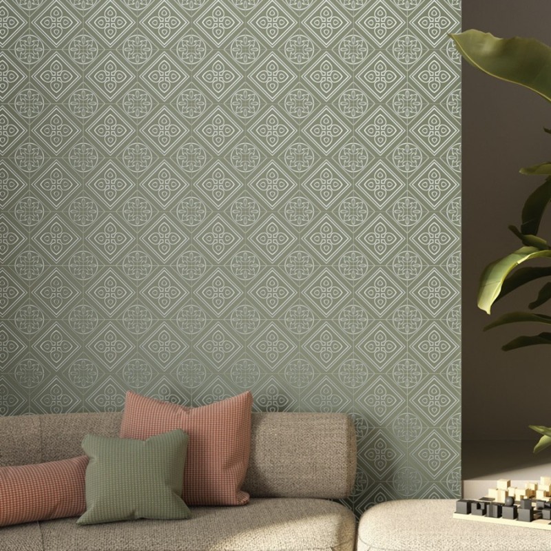 Carreaux ciment - carrelage effet carreaux ciment 20 x 20 cm MIX GREEN