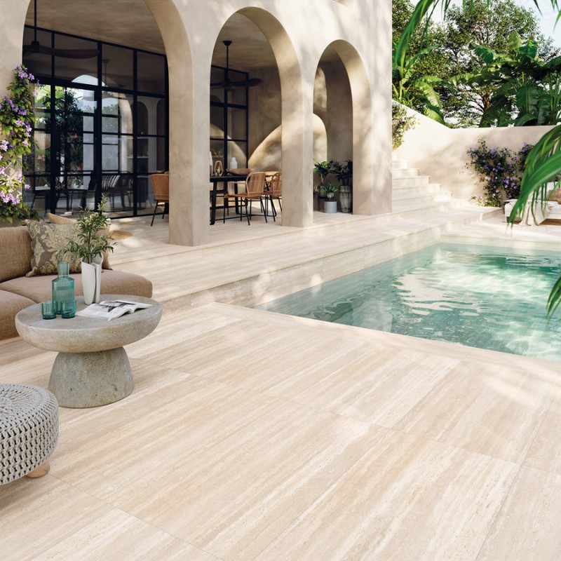 Carrelage terrasse - Carrelage STRATO SAHARA 60x120cm effet pierre antidérapant