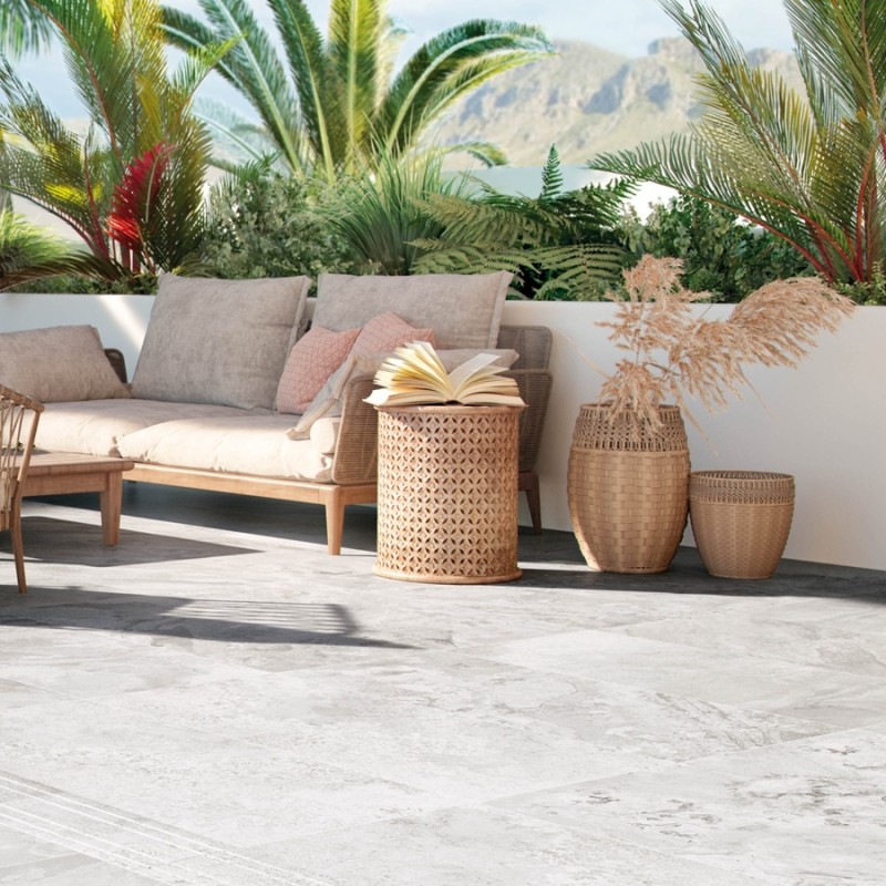 Carrelage terrasse - Carrelage SOLEA HUESO 60x120cm effet pierre antidérapant