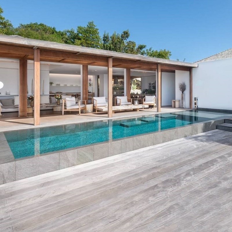 Piscine - Carrelage piscine PRESTIGE BLACK 31,6x60,8 cm EFFET PIERRE