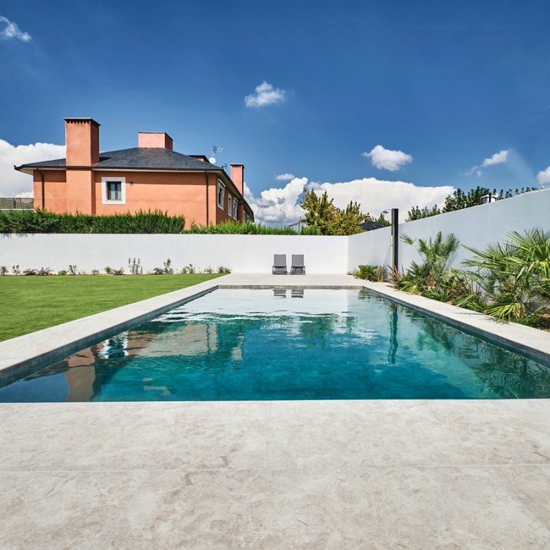 Carrelage terrasse - Carrelage CAROLINA ALBA 60x120cm effet pierre antidérapant