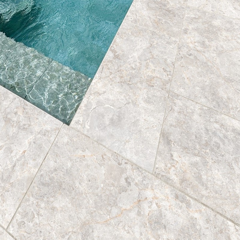 Carrelage terrasse - Carrelage CAROLINA ALBA 60x120cm effet pierre antidérapant