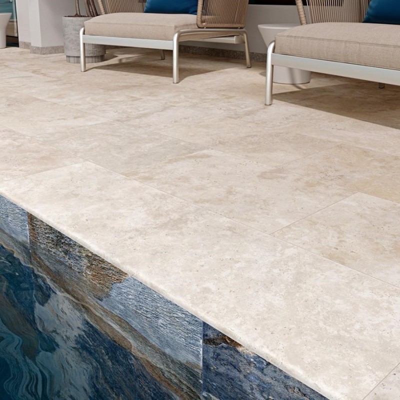 Effet pierre - Carrelage izmir 40x60 cm effet travertin antidérapant r11
