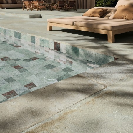 Terre cuite - Carrelage imitation terre cuite 60x120cm CASALE ECRU antidérapant