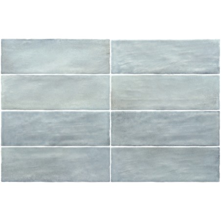 Echantillon - Echantillon carrelage effet zellige 6,5x20cm SEVA STORM BLUE