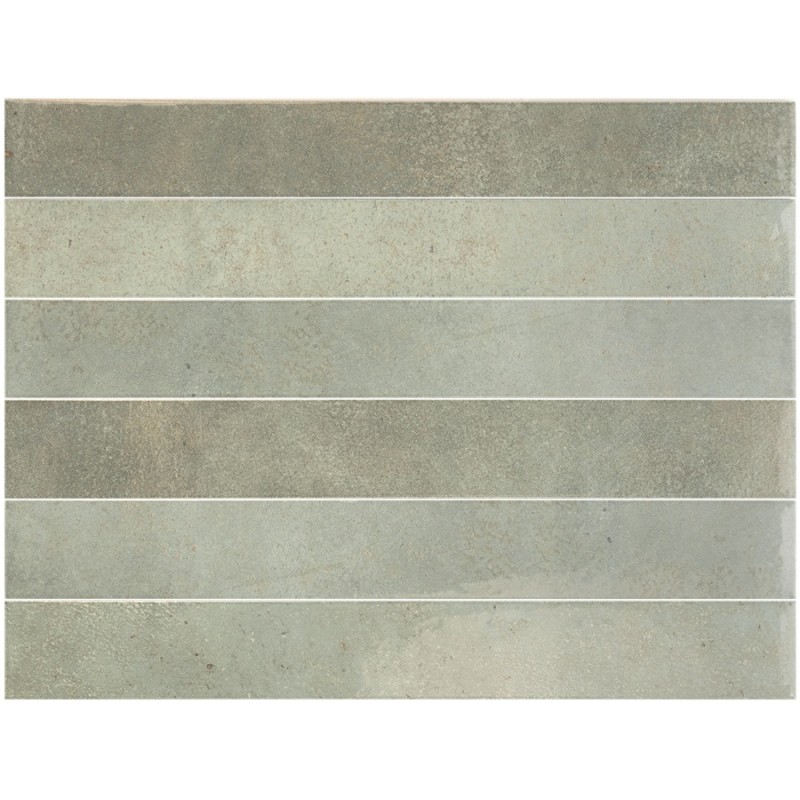 Echantillon - Echantillon carrelage effet zellige 5x40cm ALGARRA GREEN FIELD