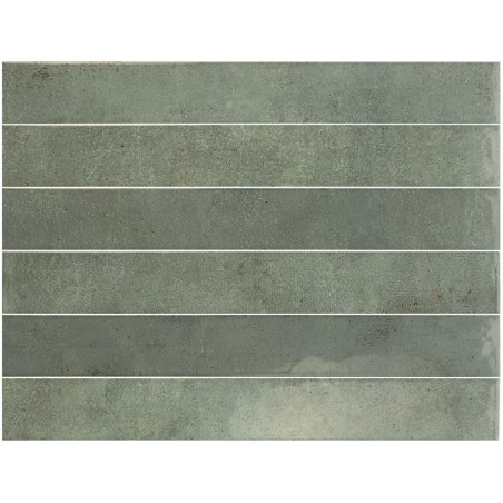 Echantillon - Echantillon carrelage effet zellige 5x40cm ALGARRA OAK MOSS