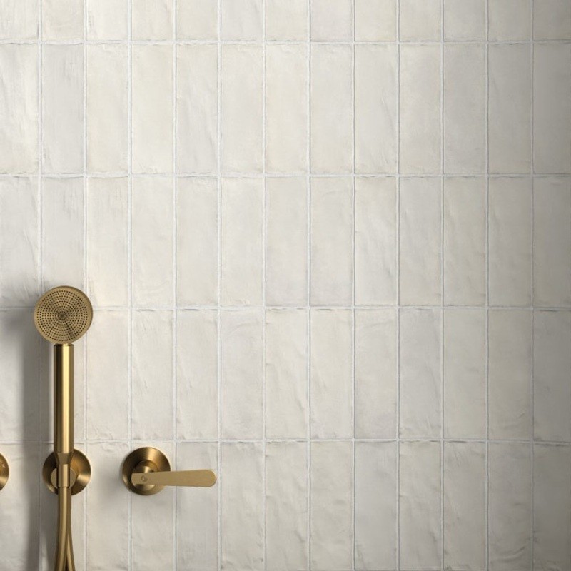 Zellige - carrelage SEVA SILICA WHITE 6,5x20 cm effet zellige