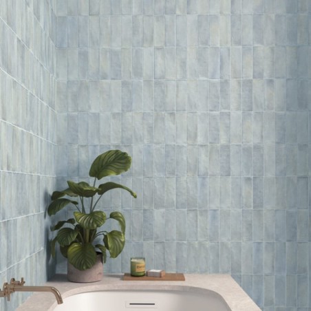 Zellige - carrelage SEVA STORM BLUE 6,5x20 cm effet zellige