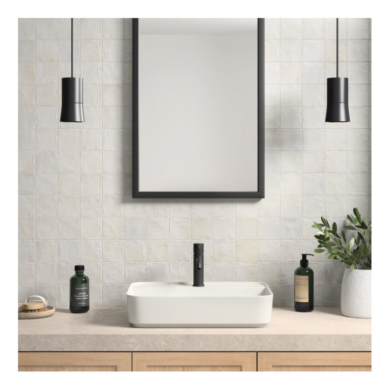 Zellige - carrelage SEVA SILICA WHITE 10x10 cm effet zellige