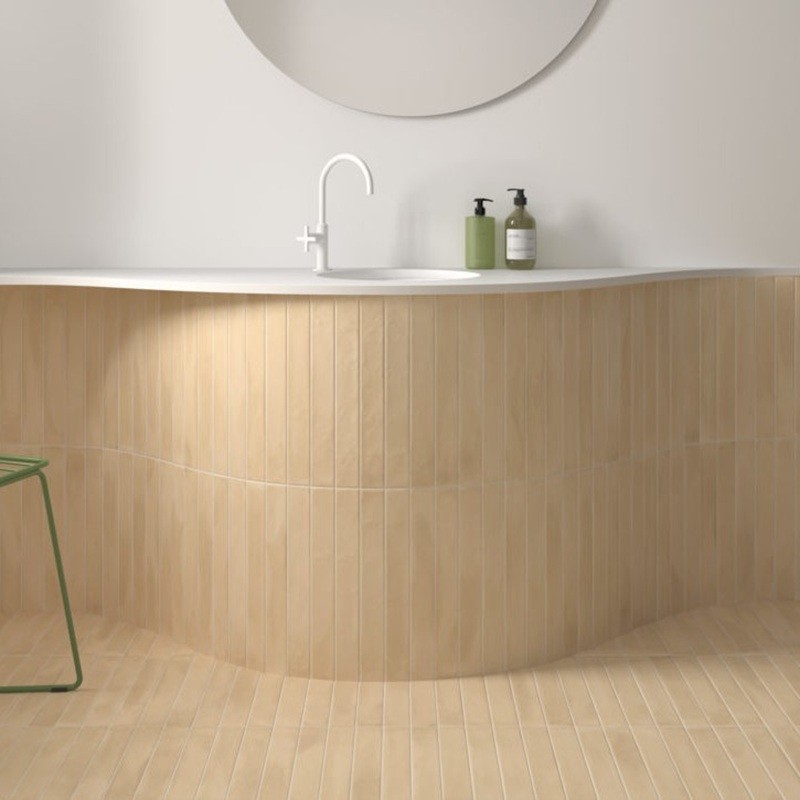 Zellige - carrelage CELONI GOLDEN CLAY 5x40 cm effet zellige