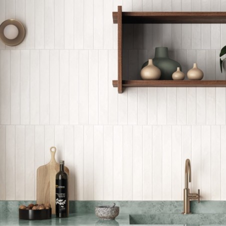 Zellige - carrelage CELONI WHITE SAND 5x40 cm effet zellige