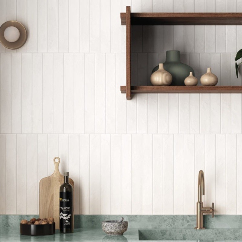 Zellige - carrelage CELONI WHITE SAND 5x40 cm effet zellige