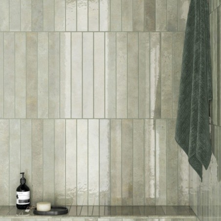 Zellige - carrelage ALGARRA GREEN FIELD 5x40 cm effet zellige