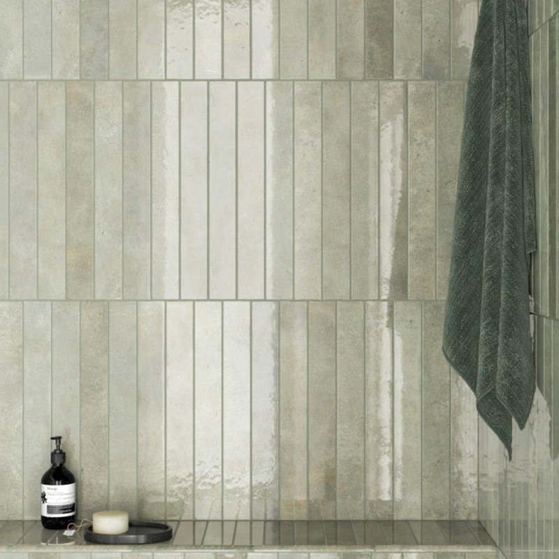 Zellige - carrelage ALGARRA GREEN FIELD 5x40 cm effet zellige