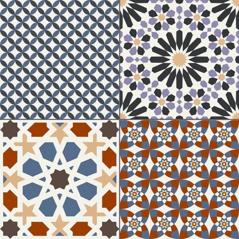 Carreaux ciment - carrelage imitation carreau ciment 44x44 cm casablanca COLOR