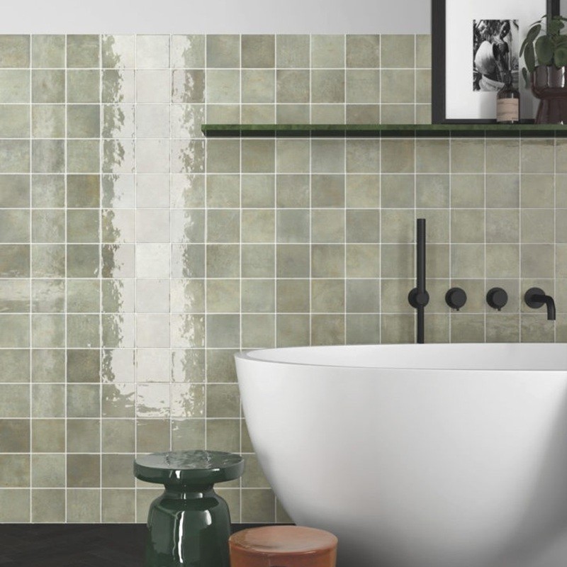 Zellige - carrelage ALGARRA GREEN FIELD 10x10 cm effet zellige