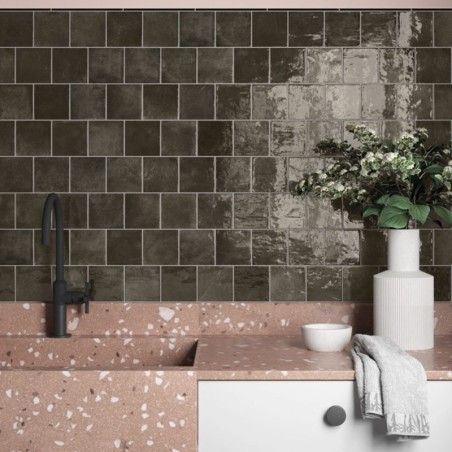 Zellige - carrelage ALGARRA SOOT 10x10 cm effet zellige