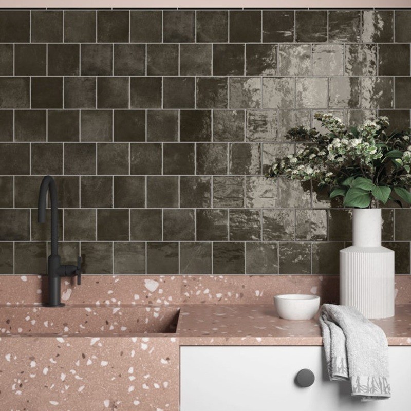 Zellige - carrelage ALGARRA SOOT 10x10 cm effet zellige