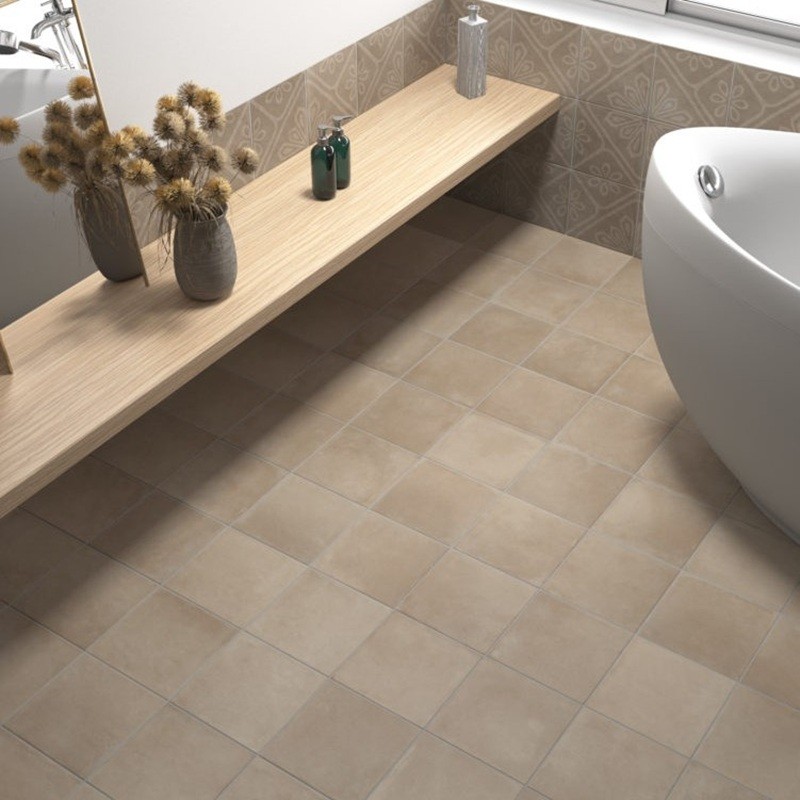 Terre cuite - Carrelage MIRA TAUPE 20x20 cm effet terre cuite