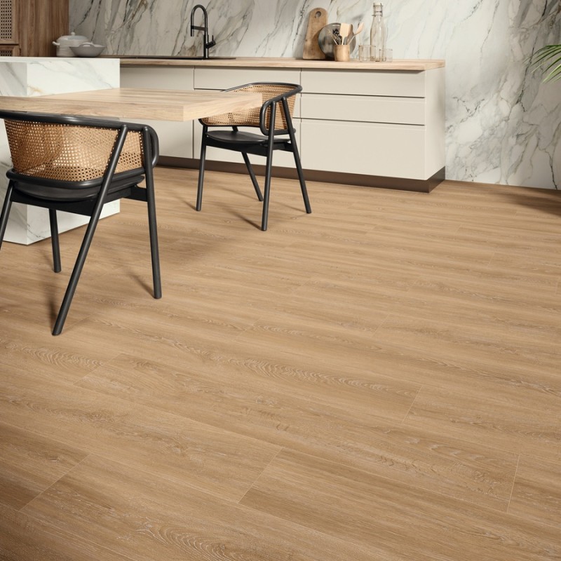 Lame PVC clipsable - Lame PVC clipsable effet bois LUSAIL DORADO 23,2x123,5 cm