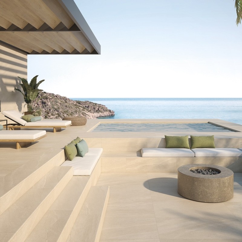 Dalle sur plots terrasse - Dalle sur plots EDDYSTONE ARENA 60x60x2 cm effet pierre antidérapant R11