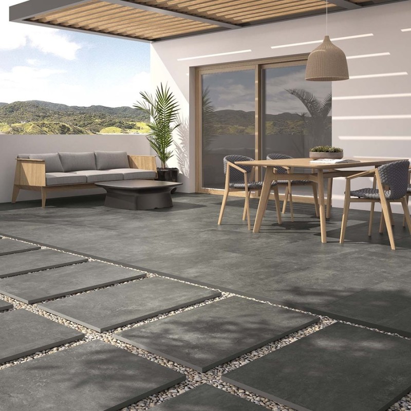 Dalle sur plots terrasse - Dalle sur plots GROUND MARENGO 60x60x2 cm effet pierre antidérapant R11